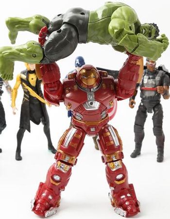Marvel Avengers Hulkbuster Hulk Ironman Super Hero PVC Action Figure Collectible Model Toys with Light
