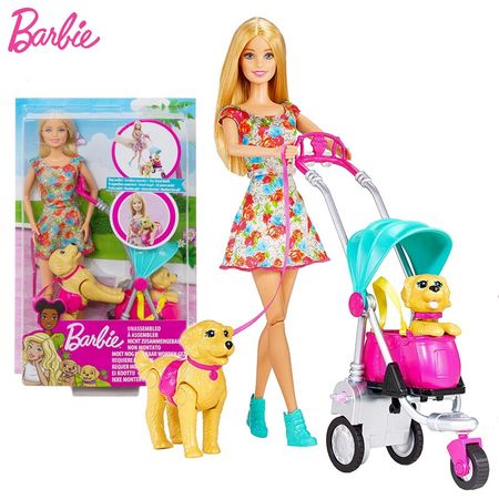 Barbie Doll with Pets Accessories Toys Cute Dog Set Pup Collection Original Barbie CNB21 Dolls Toys for Girls Play Set House Toy