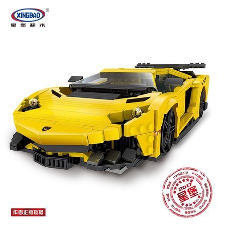 XingBao 03008 Creative MOC Lepining Technic Series The Yellow Flash Racing Car Set Educational Toys Building Blocks Bricks Model