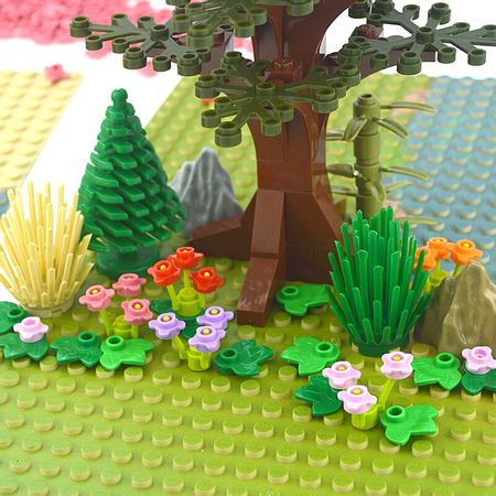 City Accessories Building Blocks Plant Tree Grass Flower animal Garden DIY Bricks river baseplate Compatible with lego for kids