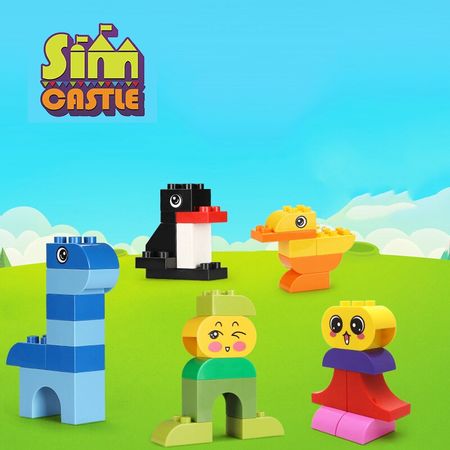 DIY Building Blocks Particles Adventure Colorful Animal Time Figures Bricks Compatible Block Educational Toys for Children