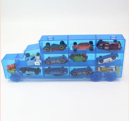 Hot Wheels Portable Plastic Storage Box for Diecast 1/64 Hold 16 Sports Models Car Toys Educational Truck Toys Boy Juguetes Gift