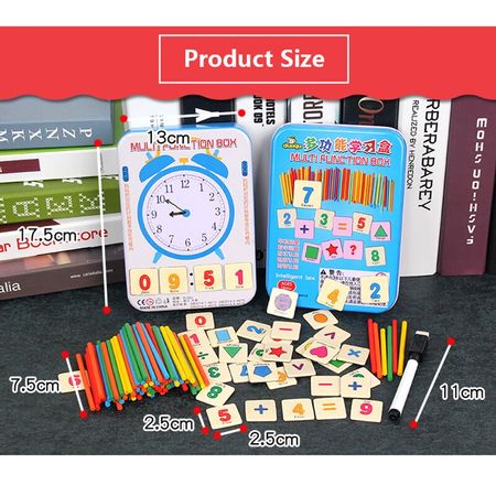 Wooden Digital Magnetic Stickers / Counting Stick Baby Educational Learning Toys for Children Multi-function Clock Cognitive Toy