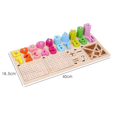 New Multi-function Baby Educational Learning Math Toys Children Wooden Tangram Puzzle Game Kids Shape Digital Match Jigsaw Board