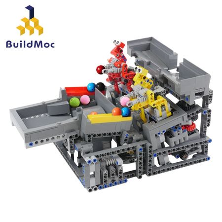 Buildmoc Christmas Gift DIY Creative Fun Mechanical Ball Grabbing Assembly Line Robot Building Blocks Toys Model Christmas Gifts