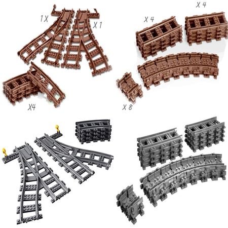 60205 7896 City Train Track Rail Straight Rails Curved Rails Figure Blocks Fit lego Construction Building Bricks Toys