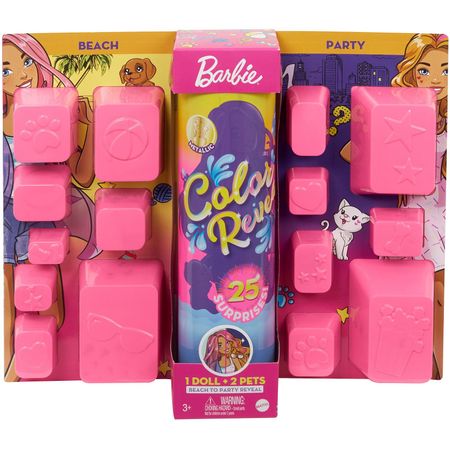 Original Barbie Dolls Blind Box Surprise Color Reveal Girls Doll Change Water Pets Doll Accessories Set Toys for Children GPD54