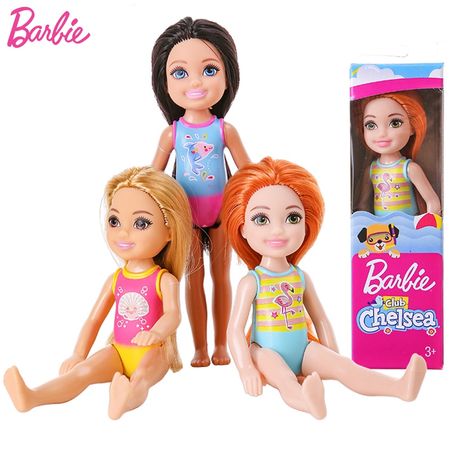 Original Club Chelsea Barbie Dolls Mini Pocket Barbie Baby Toys for Girls Summer Play Beach Juguetes Dolls for Girl Swimsuit Set