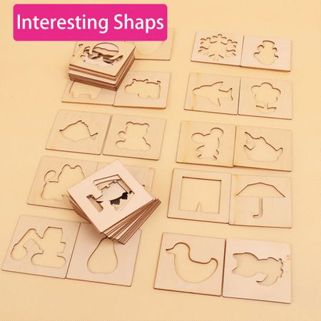 100pcs Baby Toys School Paint Tools Educational Coloring Book Paint Learning Coloring Board Drawing Board Wooden Drawing Toys
