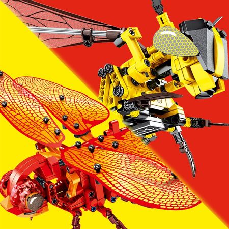 Sembo Block Simulated Insect Building Blocks Technic Bricks DIY Dragonfly Bee Model Creator Toys for Children