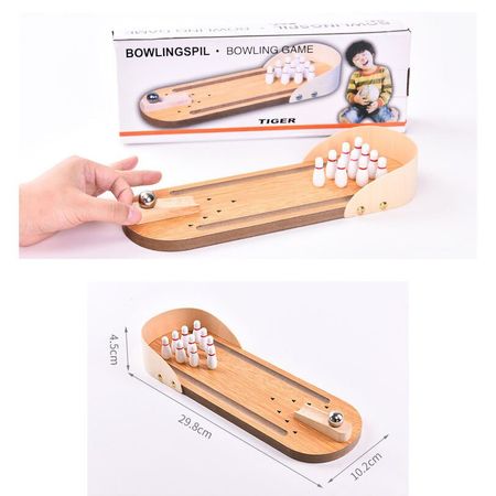Kids Wooden Novelty Puzzle Educational Toys for Children Mini Bowling Desktop Game Adult Fingertips Steel Ball Board Party Game