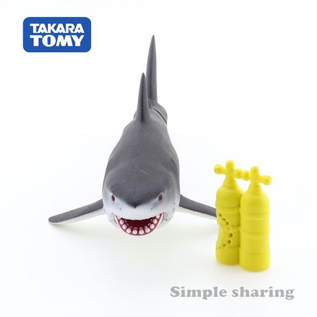 Takara Tomy Tomica Ania Animal As 07 Shark Mould Diecast Resin Baby Toys Hot Miniature Kids Bauble