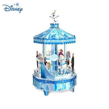 Disney Ice And Snow Witch From Nepal Rotating The Music Box Gift Diy Rotating Wooden Horse Three-dimensional Manual Music Box
