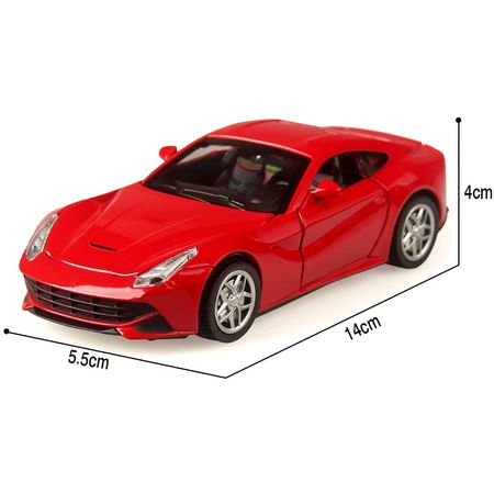 Alloy Cars 1:32 F12 Super car Pull Back Diecast Model Toy with light flashing simulation sound 4 Door can open Gift toy For Kids