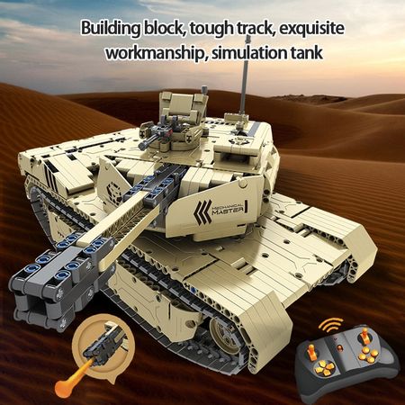 1276 PCS 2.4G RC Tank M1A2 Model Building Blocks Technic Military Remote Control 50M Distance Tank Bricks Toys for Boys