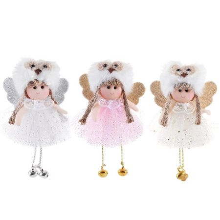 Christmas Plush Angel Dolls Pendant Decor for Home Child Cute Doll Tree Hanging Xmas Tree Ornament Decoration Kids Gifts Navidad