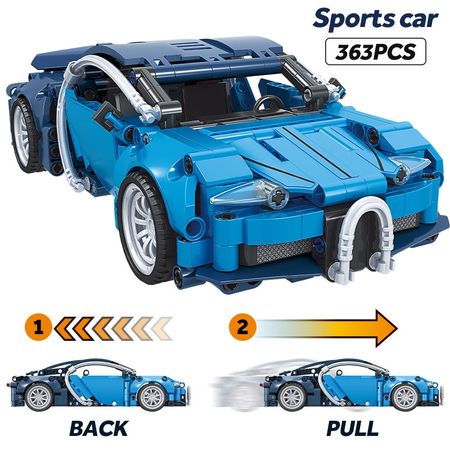 MOC City Technic Pull Back Racing Car Building Blocks Creator Function Supercar Vehicle Model Bricks Educational Toys For Boys
