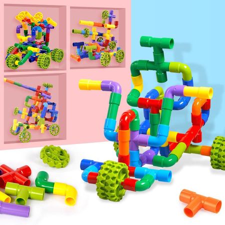 Water Pipe Building Blocks Toy For Boy Pipeline Tunnel Bricks Accessories DIY Block Educational Toys For Children Toy Gift