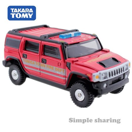 Takara Tomy Tomica Shop Hummer Fire Chief Car Original Edition Diecast Wagon Model Kit Hot Pop Baby Toys Funny Bauble