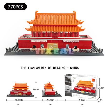 Wange 5218 City Lepining Architecture Building Blocks Creator Expert Chinese Style Beijing Tian An Men Bricks Toys Fit Lego 8016