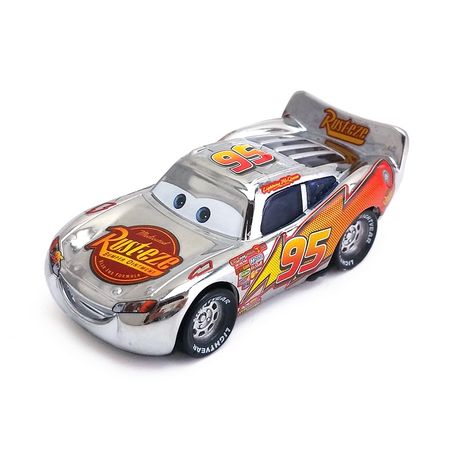 Disney Pixar Racing 3 40 style electroplated gold McQueen and Raymond 1:55 die-cast car metal alloy boy children's toy gift