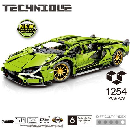 Building Blocks Technic Car Racing Expert MOC Sports Cars remote Control RC Model Bricks Kids Toys Gift With Mini Electric Motor