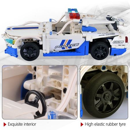 Cada 430PCS City Police RC Car Model Building Blocks Technic City Police Radio Control Patrol Wagon Vehicle Toys For Kids