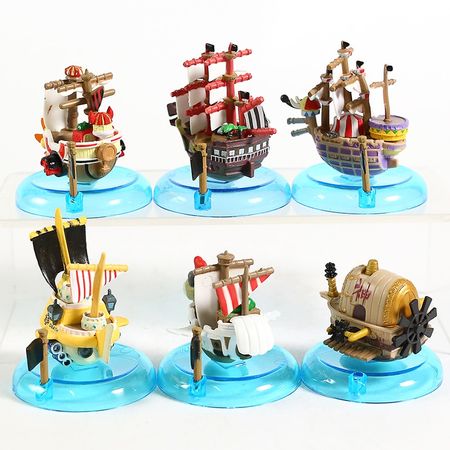 6pcs/set Pirate Ship Figure Toys Anime One Piece Pirate Boat Thousand Sunny Going Merry PVC figure Collection Model Toys