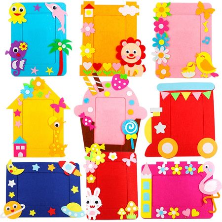 DIY Photo Frame Colorful Cartoon Non-woven Fabric Crafts Art Toy for Baby Kindergarten Home Decoration Handmade Toys Kids Gift