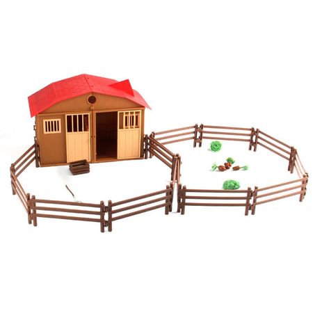 Simulation Farm Scene House Play Model Doll House Toy For Children Baby DIY Educational Toys Poultry Animal Building Kits Gifts