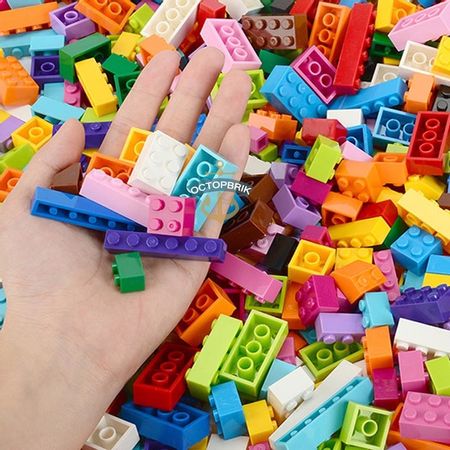 250/1000Pcs Colorful Bulk Bricks Compatible Classic Building Blocks Bricks Kids Creative Block Toys for Children Birthday Gift